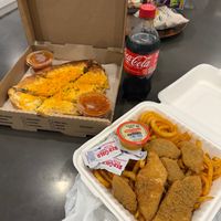 Vegan veggie calzone and vegan tender special at Parrot Pizza Worcester in Worcester