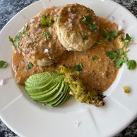 Vegan biscuits and gravy at Cafe Maggie in Tucson