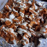 Loaded buffalo chicken fries!  at Moodz Co in Pittsburgh