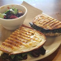 Panini and Black Bean Salad at Beet Box Bakery & Cafe in Denver