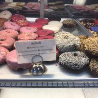 So many delicious donut flavors ! at Beet Box Bakery & Cafe in Denver