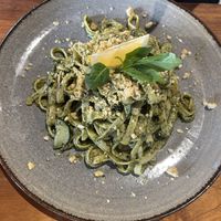 Fettuccine with homemade pestoo  at Mana Retreat in 