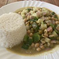 Sad looking pea curry  at BAKI Restobar in Moalboal