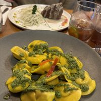 Vegan ravioli with pesto   at Sabrage Amendola in Rio De Janeiro