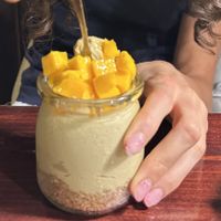 Mango cheese cake, the best!   at Thong Dong 2 - Vegan Friendly Kitchen in Lao Cai