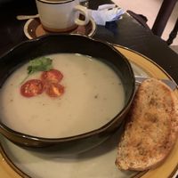 Taro creamy soup… if you ever ever had poi, texture is a little gloopy but not horrible   at Thong Dong 2 - Vegan Friendly Kitchen in Lao Cai