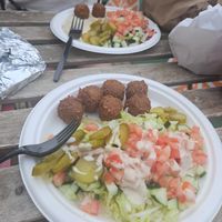 Falafel salad plate (comes with pita) at Rami's in Brookline