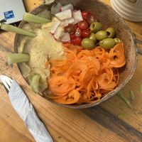 El Classico hummus bowl  at YAAB Vegan Kitchen in Puerto Escondido