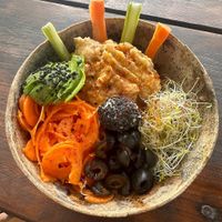 Sweet potato Hummus Quinoa Bowl at YAAB Vegan Kitchen in Puerto Escondido