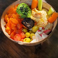 Classico Hummus Quinoa Bowl at YAAB Vegan Kitchen in Puerto Escondido