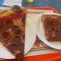 A slice of pepperoni and the Freddie Prinze (sausage)  at Paulie Gee's Soul City Slice Shop in Philadelphia
