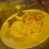 Delicious vegan meal prepared for me upon request!   at Seashell Beach Restaurant in Soufriere