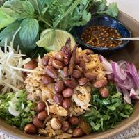 Thai salad with crispy rice and fermented mushrooms  at Kina Kind Cuisine in Pattaya