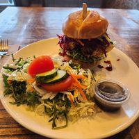 A vision of vegan beauty. at Q Burger in Qualicum Beach