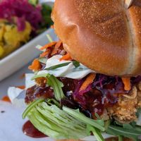 Crispy Tofu...sooooo good. at Q Burger in Qualicum Beach