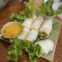 Fresh spring Roll with peanutbutter sauce  at C Zaab Fresh Spring Roll and Khao Soi - ก๋วยเตี๋ยวลุยสวน in Chiang Mai