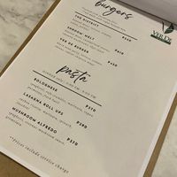 Menu: Burgers & Pasta  at Ver De in El Nido