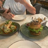 Lasagne roll ups and the bean burger  at Ver De in El Nido