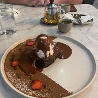 Chocolate espresso brownie with vanilla ice  at Ver De in El Nido