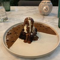 Brownie with ice cream and chocolate saucee  at Ver De in El Nido