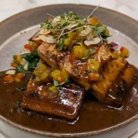 Caribbean jerk tofu steak, with pineapple curry sauce at Ver De in El Nido