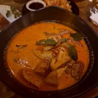 Tofu and tempeh laksa at Laughing Buddha in Ubud