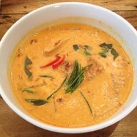 spicy coconut noodle soup at Laughing Buddha in Ubud