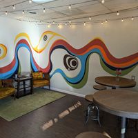 Seating at Retro Coffee in Asheville