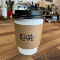 Hot oatmilk cappuccino.   at Retro Coffee in Asheville