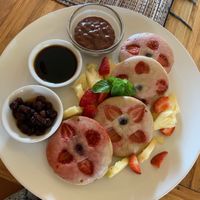 Buckwheat pankcakes, yum at Earth Cafe and Market in Ubud