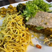 Zen Spaghetti & Half a Chickpea Roti at The Green Zen in Rodney Bay