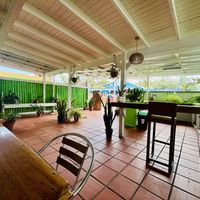 Outdoor seating   at The Green Zen in Rodney Bay