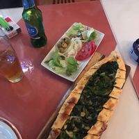 Spinach pizza at Pamukkale in Tokyo