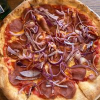 Vegan salumi pizza  at Pizza Bertoldi - Jakubská in Prague