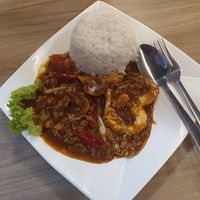 "Prawn" Sambal with rice at Green Feel Restaurant in Masai