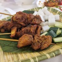 Satay with peanut sauce at Green Feel Restaurant in Masai