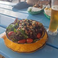 Spicy bean salad at The Tiki Bar in Bridgetown
