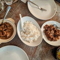 Vegan Chicken in Garlic Sauce. Steamed Rice. Vegan Duck with Plum Sauce. at Thi Vietnamese in 