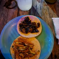 Mushroom and mixed vegetable tacos at I Scream Bar in Bacalar
