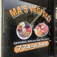 Outside  at Ma's Vegi Deli in St Thomas