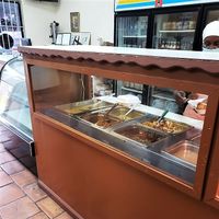 The selection of dishes at the end of the day.  "Ma" was very sweet!  at Ma's Vegi Deli in St Thomas