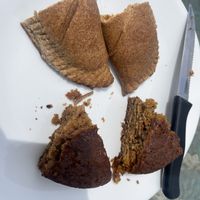 TVP pattie and carrot cake  at Ma's Vegi Deli in St Thomas