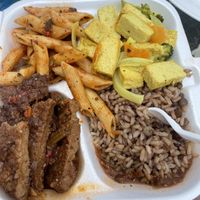Large platter  at Ma's Vegi Deli in St Thomas