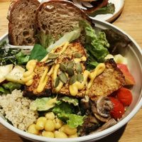 Salad with tofu at Common Well  in Kyoto