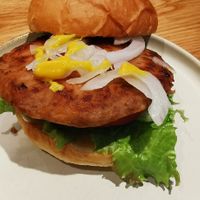 Vegan burger at Common Well  in Kyoto