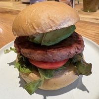 Vegan burger  at Common Well  in Kyoto
