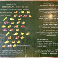 I nice range of cold pressed juices and protein shakes   at Vipuya Bowls & Juice in Chiang Mai