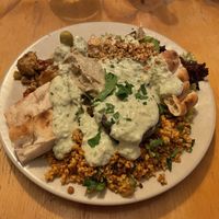 Falafelteller mit extra Baba Ganoush  at Kombuse in Mannheim
