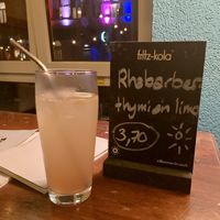 Rhubarb thyme lime lemonade at Kombuse in Mannheim