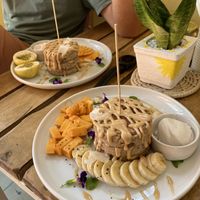 Vegan pancakes   at Sunny Side Up in Hikkaduwa